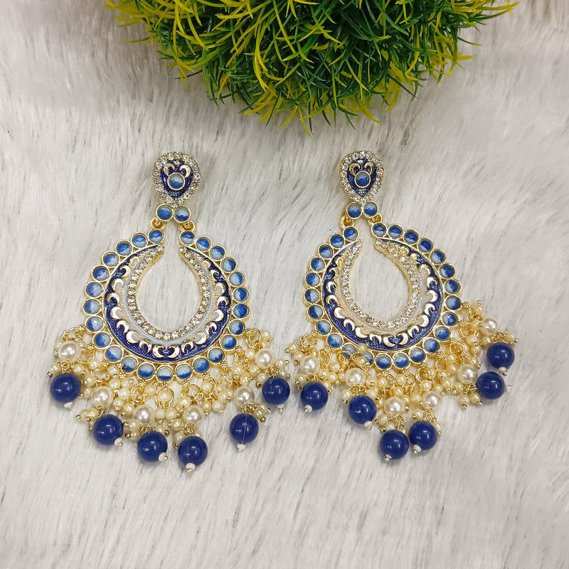 Darshana Jewels Gold Plated Meenakari Dangler Earrings