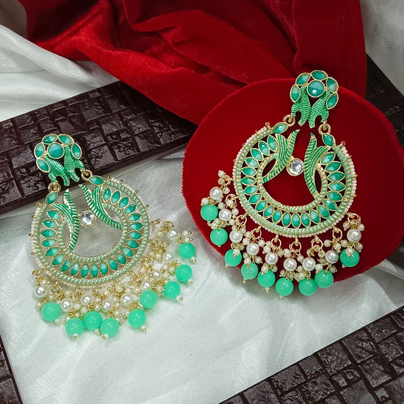 Darshana Jewels Meenaakri & Beads Gold Plated Dangler Earrings