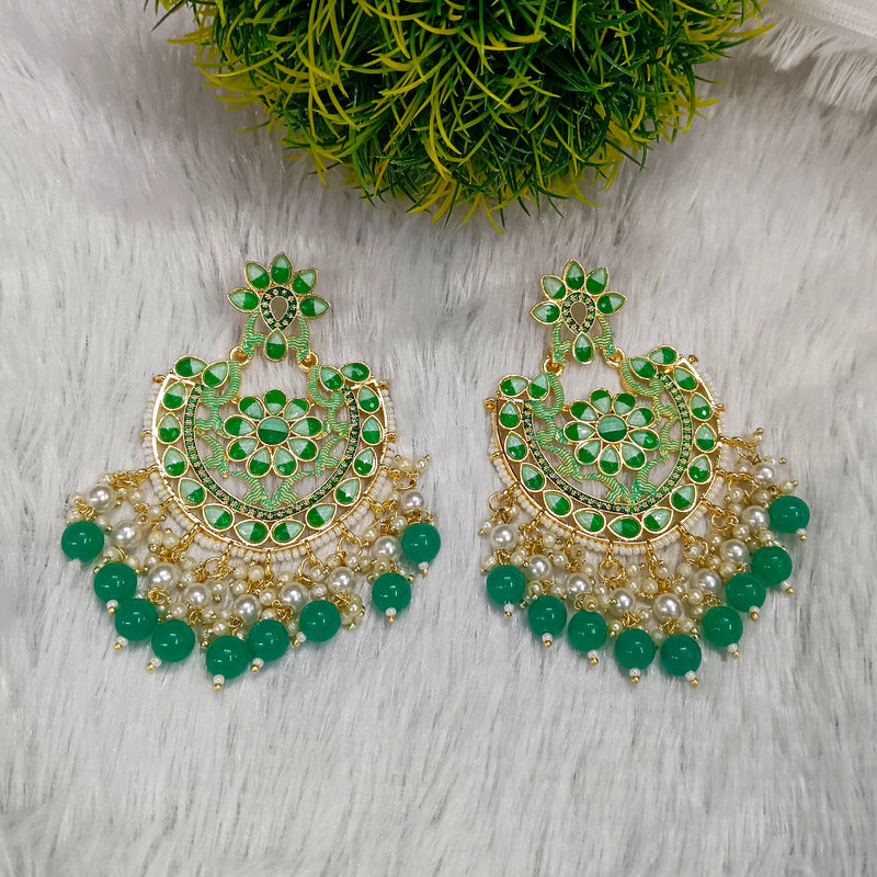 Darshana Jewels Gold Plated Meenakari Dangler Earrings