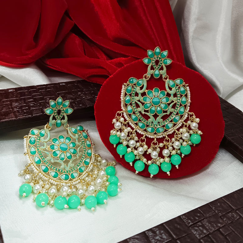 Darshana Jewels Gold Plated Meenakari Dangler Earrings