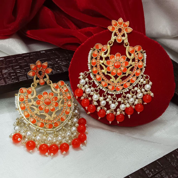 Darshana Jewels Meenaakri & Beads Gold Plated Dangler Earrings