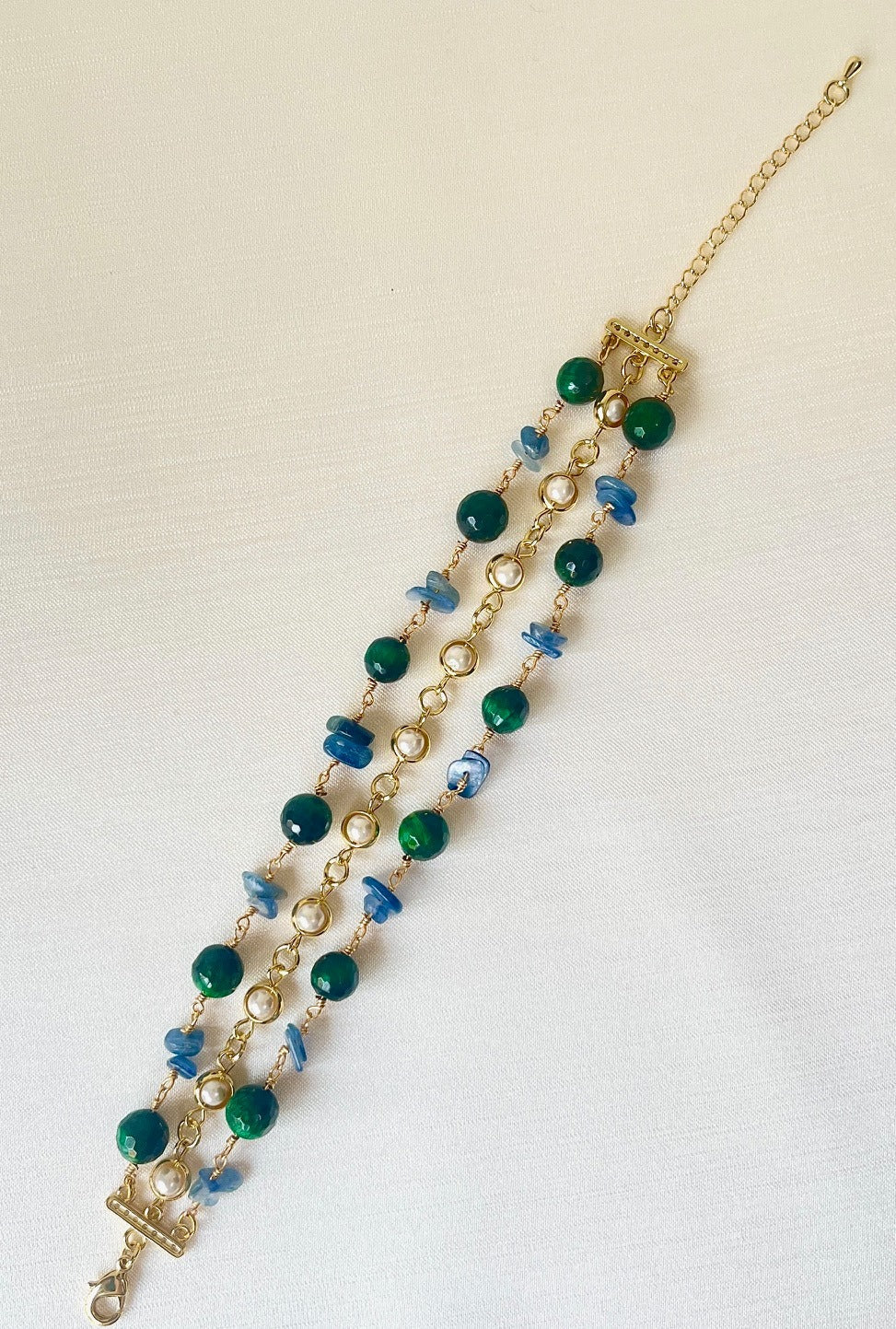 Jewel Treatzz 3 Line Gold Plated Fashion Bracelet