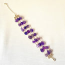 Jewel Treatzz Beautiful Everyday Wear Gold Plated 3 Line Amethyst Bracelet