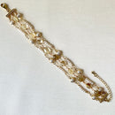Jewel Treatzz Dainty 3 Line Citrine & Pearls Gold Plated Fashion Bracelet