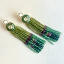 Jewel Treatzz Lovely Long Gold Plated Tassel Earrings With Kundan & Agate Crystals