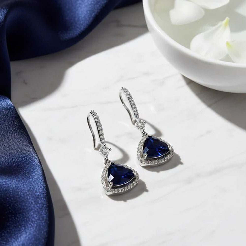 Jewel Treatzz Elegant Triangle Hook American Daimond Dangler Earrings  (Pack of  10)