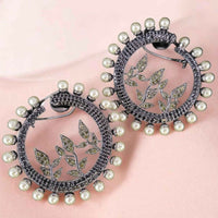 Jewel Treatzz Sparkling Austrian Stone And Pearl Studs Earrings 