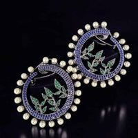 Jewel Treatzz Sparkling Austrian Stone And Pearl Studs Earrings (Pack of 5)