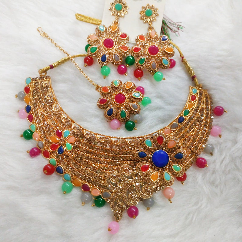 Khushboo Jewellers Gold Plated Necklace Set (Assorted Color)