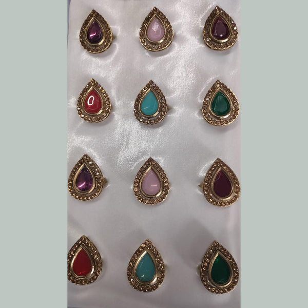 Khushboo Jewellers Gold Plated Crystal Stone And Austrian Rings