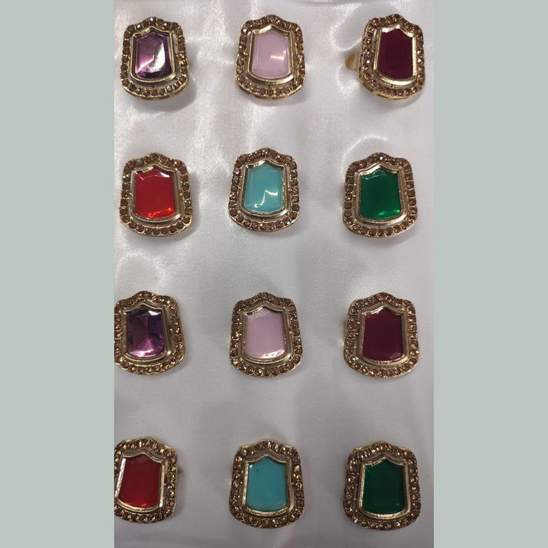 Khushboo Jewellers Gold Plated Crystal Stone And Austrian Rings