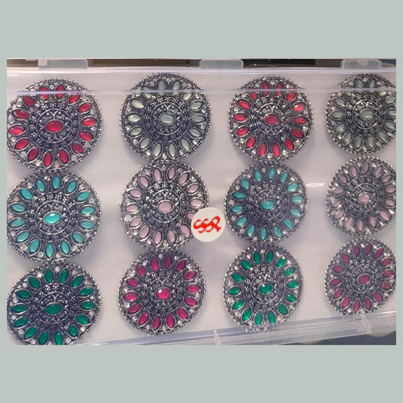 Khushboo Jewellers Oxidised Plated Assorted Colors Rings