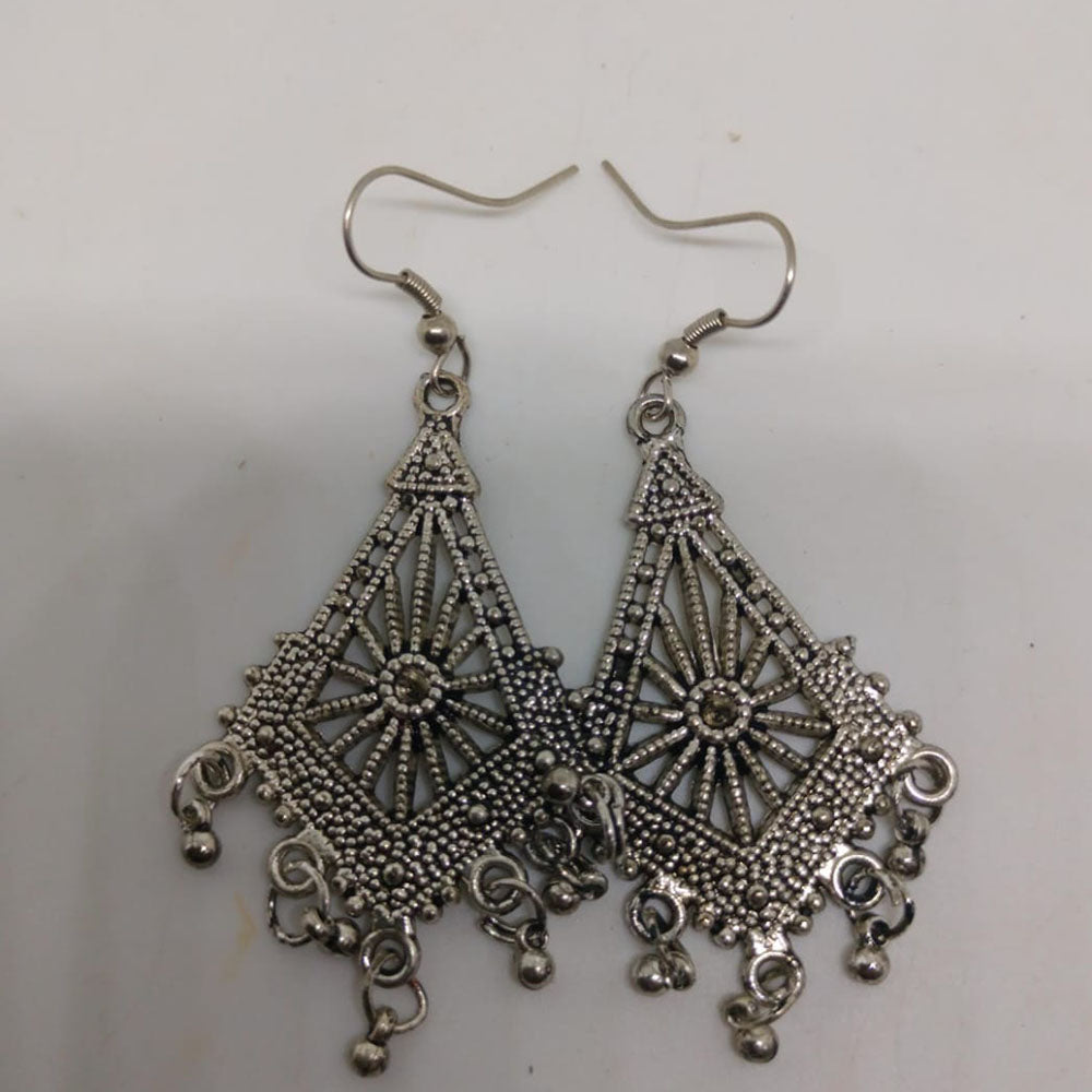 Khushboo Jewellery Antique Silver Oxidised Earrings for Daily & Festive Wear