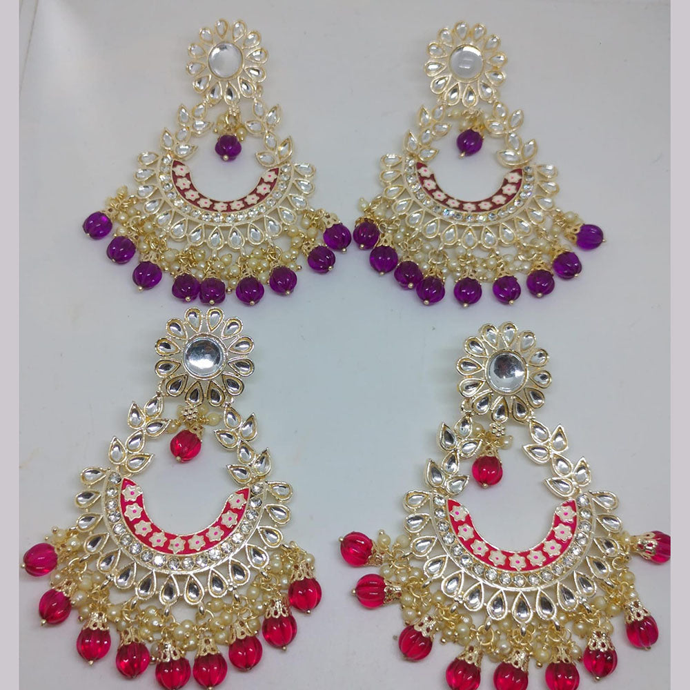 Khushboo Jewellery Elegant Kundan Earrings with Pearl Drops for Weddings, Parties & Festive Wear