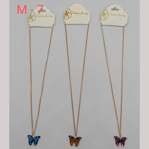 Galaxy Art Jewellery Gold Plated Butterfly Pendant (Assorted Color)