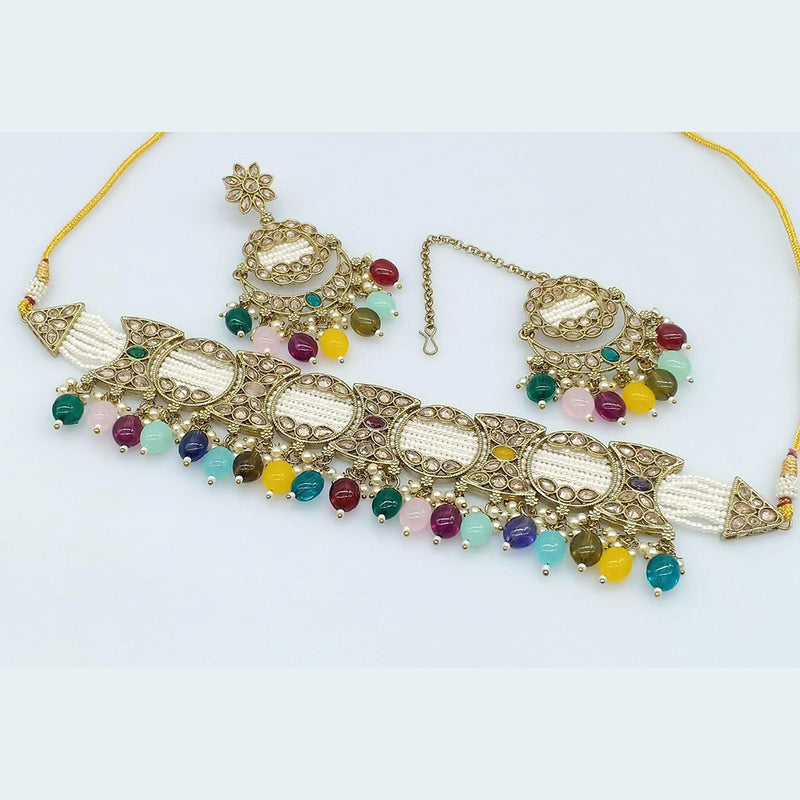 Rani Sati Jewels Crystal Stone Choker Necklace Set