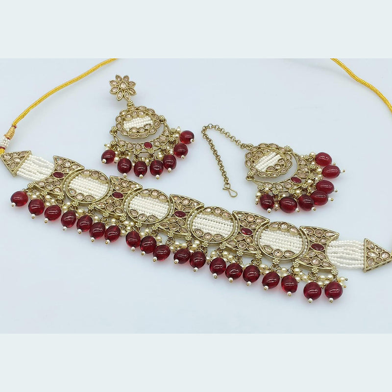 Rani Sati Jewels Crystal Stone Choker Necklace Set