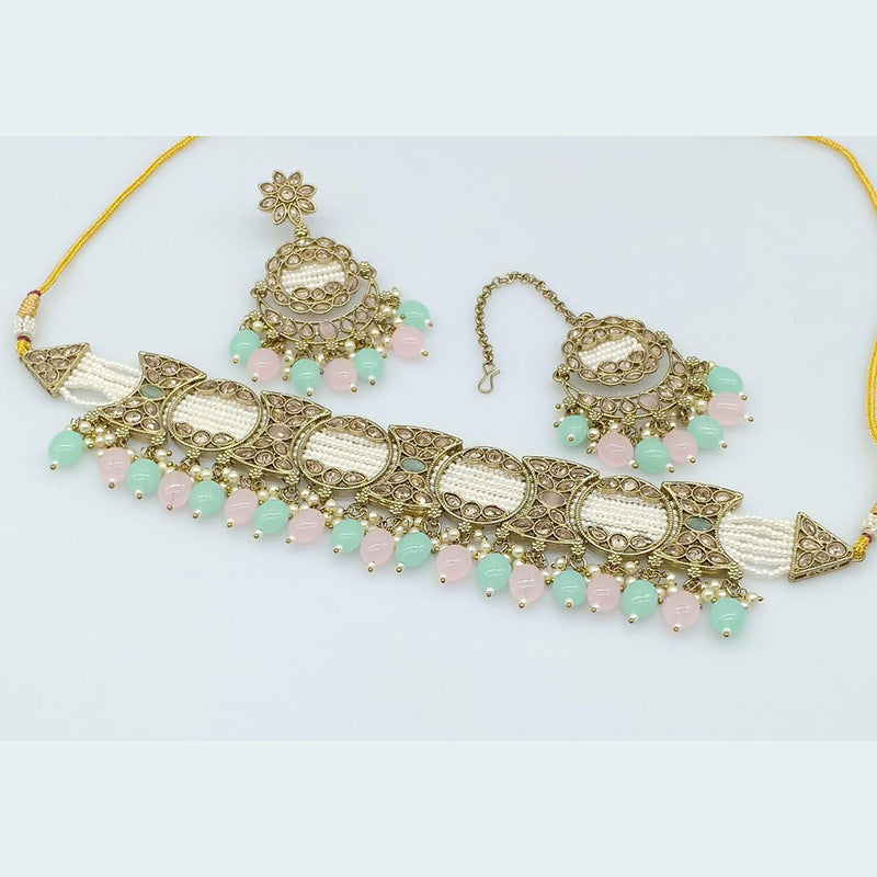 Rani Sati Jewels Crystal Stone Choker Necklace Set