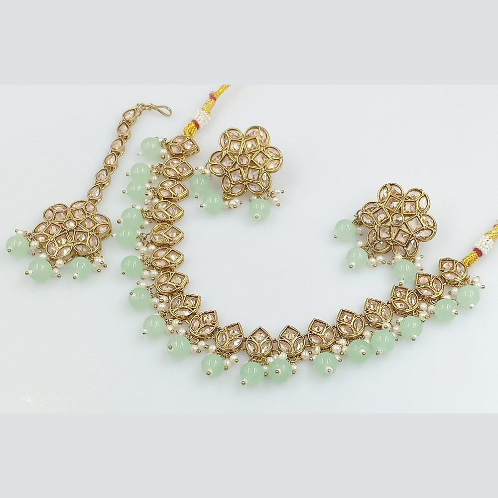 Rani Sati Jewels Gold Plated Crystal Stone Necklace Set
