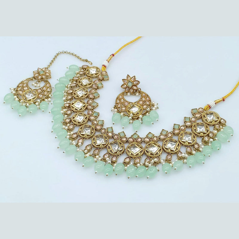 Rani Sati Jewels Gold Plated Crystal Stone Necklace Set