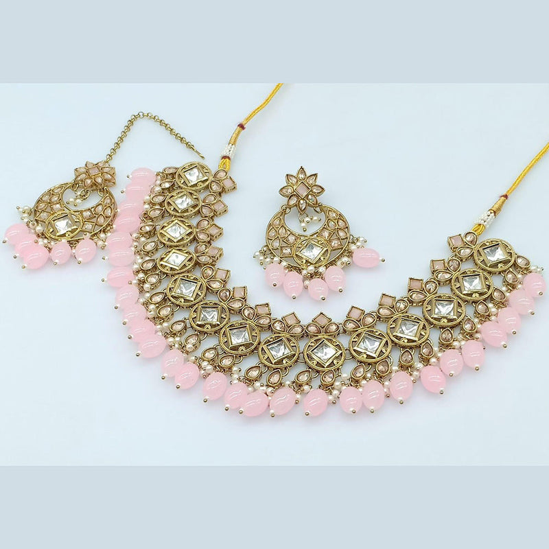 Rani Sati Jewels Gold Plated Crystal Stone Necklace Set