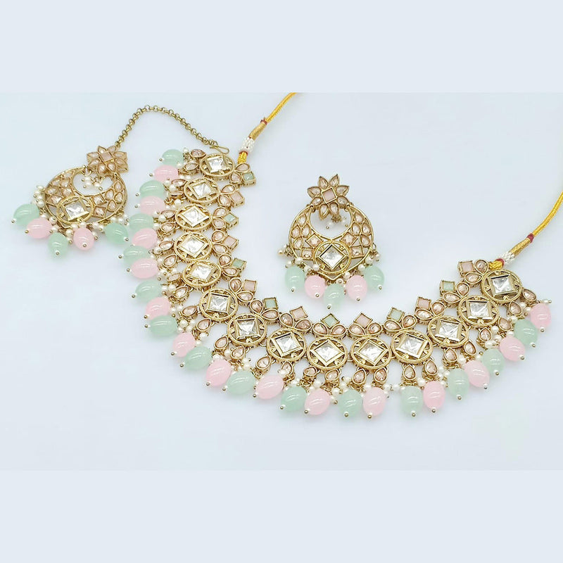 Rani Sati Jewels Gold Plated Crystal Stone Necklace Set