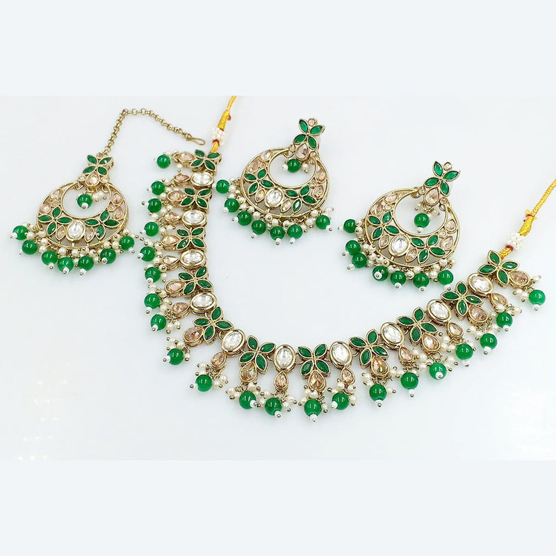 Rani Sati Jewels Gold Plated Crystal Stone Necklace Set