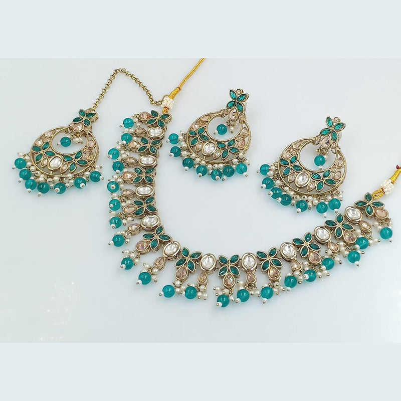 Rani Sati Jewels Gold Plated Crystal Stone Necklace Set