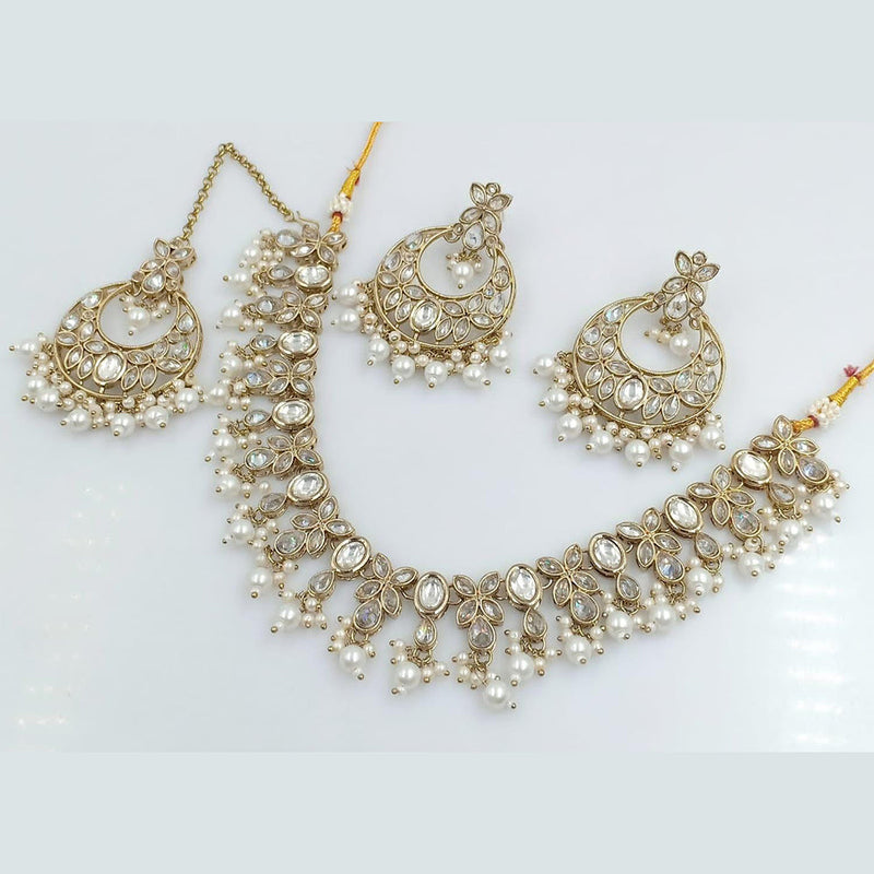 Rani Sati Jewels Gold Plated Crystal Stone Necklace Set