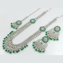 Rani Sati Jewels Silver Plated Reverse AD Long Necklace Set
