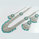 Rani Sati Jewels Silver Plated Reverse AD Long Necklace Set