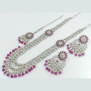 Rani Sati Jewels Silver Plated Reverse AD Long Necklace Set
