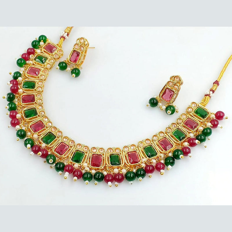 Rani Sati Jewels Gold Plated Crystal Stone Necklace Set