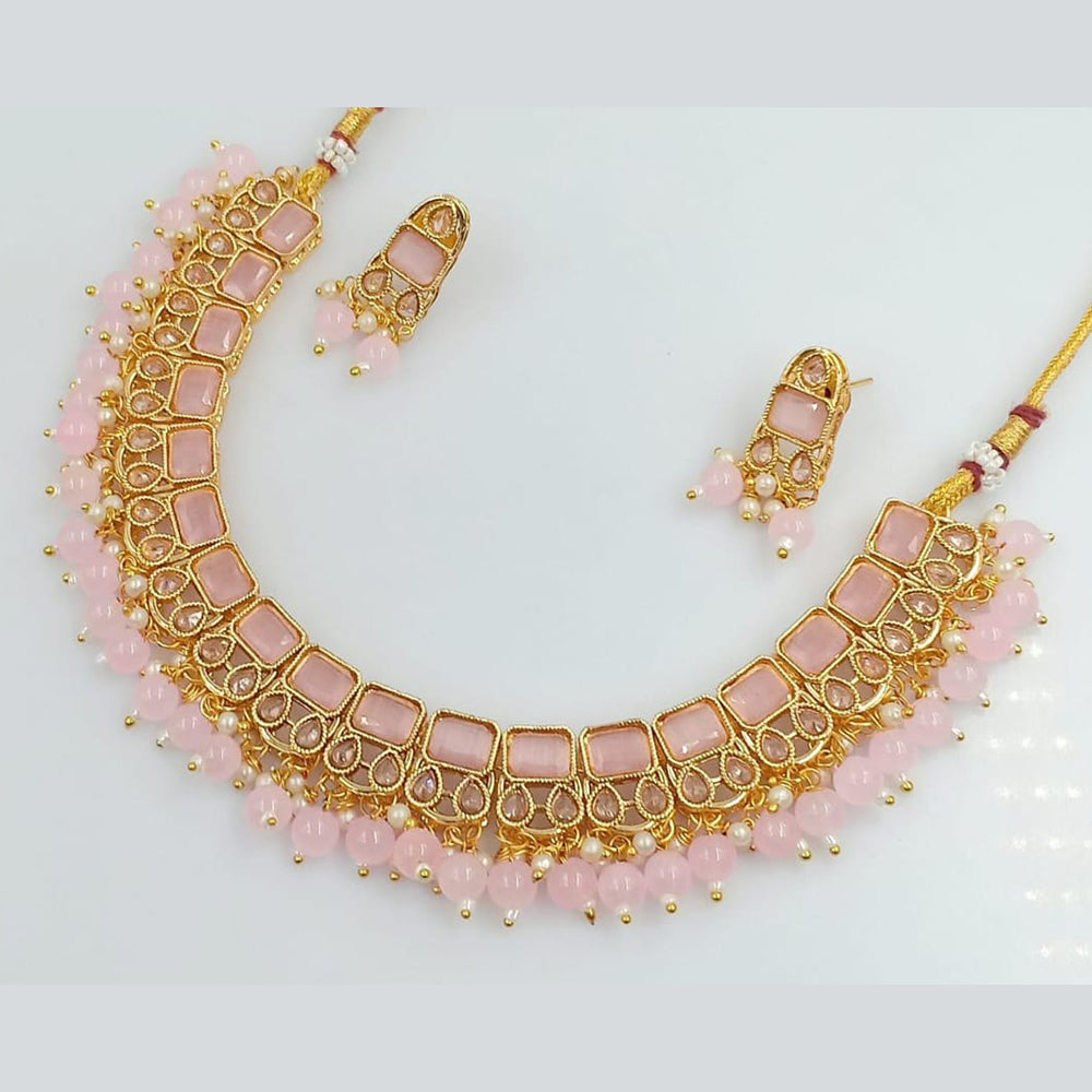 Rani Sati Jewels Gold Plated Crystal Stone Necklace Set