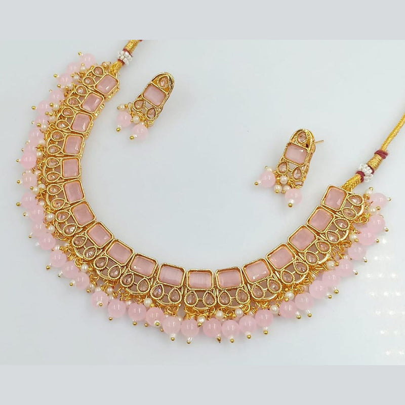 Rani Sati Jewels Gold Plated Crystal Stone Necklace Set