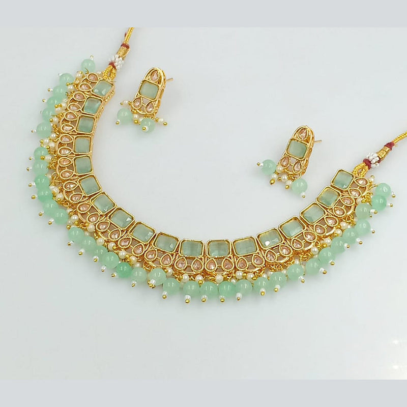 Rani Sati Jewels Gold Plated Crystal Stone Necklace Set