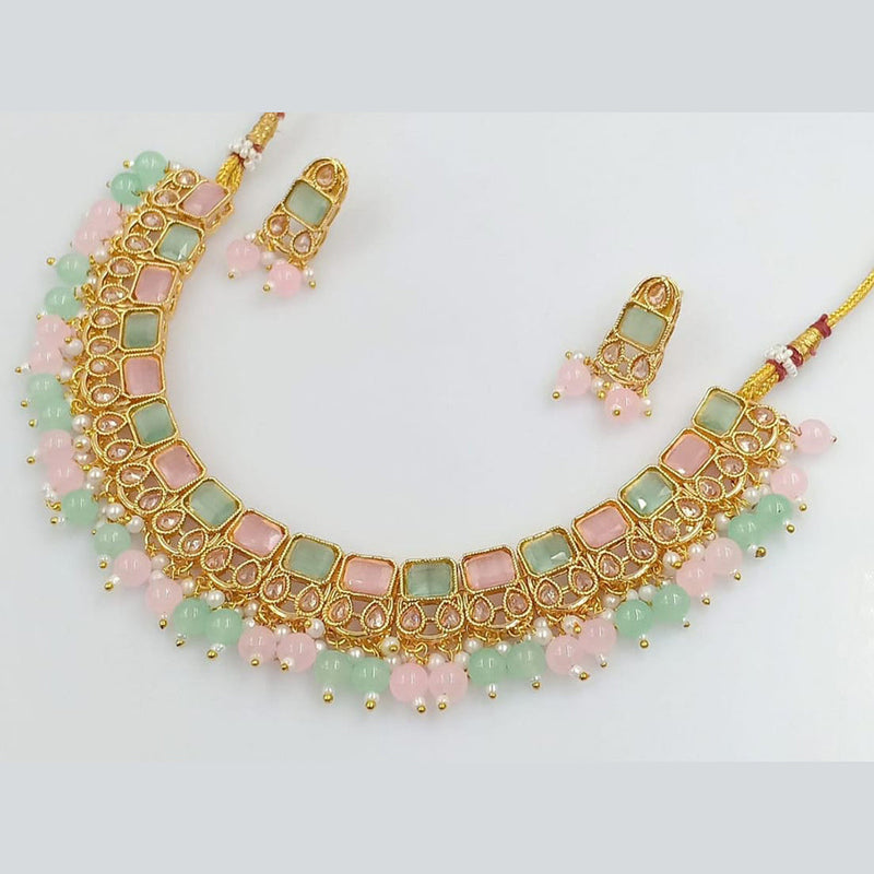 Rani Sati Jewels Gold Plated Crystal Stone Necklace Set