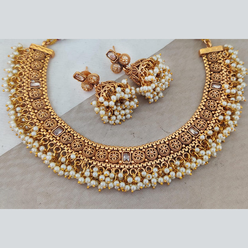 Rani Sati Jewels Gold Plated Pearl Necklace Set