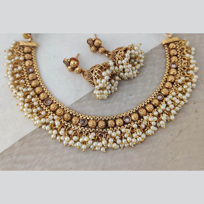 Rani Sati Jewels Gold Plated Pearl Necklace Set