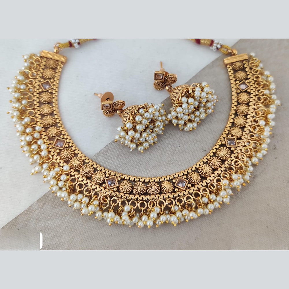 Rani Sati Jewels Gold Plated Pearl Necklace Set