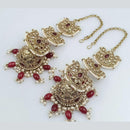 Rani Sati Jewels Gold Plated Crystal Stone Kanchain Jhumki Earrings