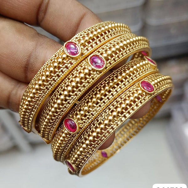 Rani Sati Jewels Gold  Plated Pota  Bangles Set