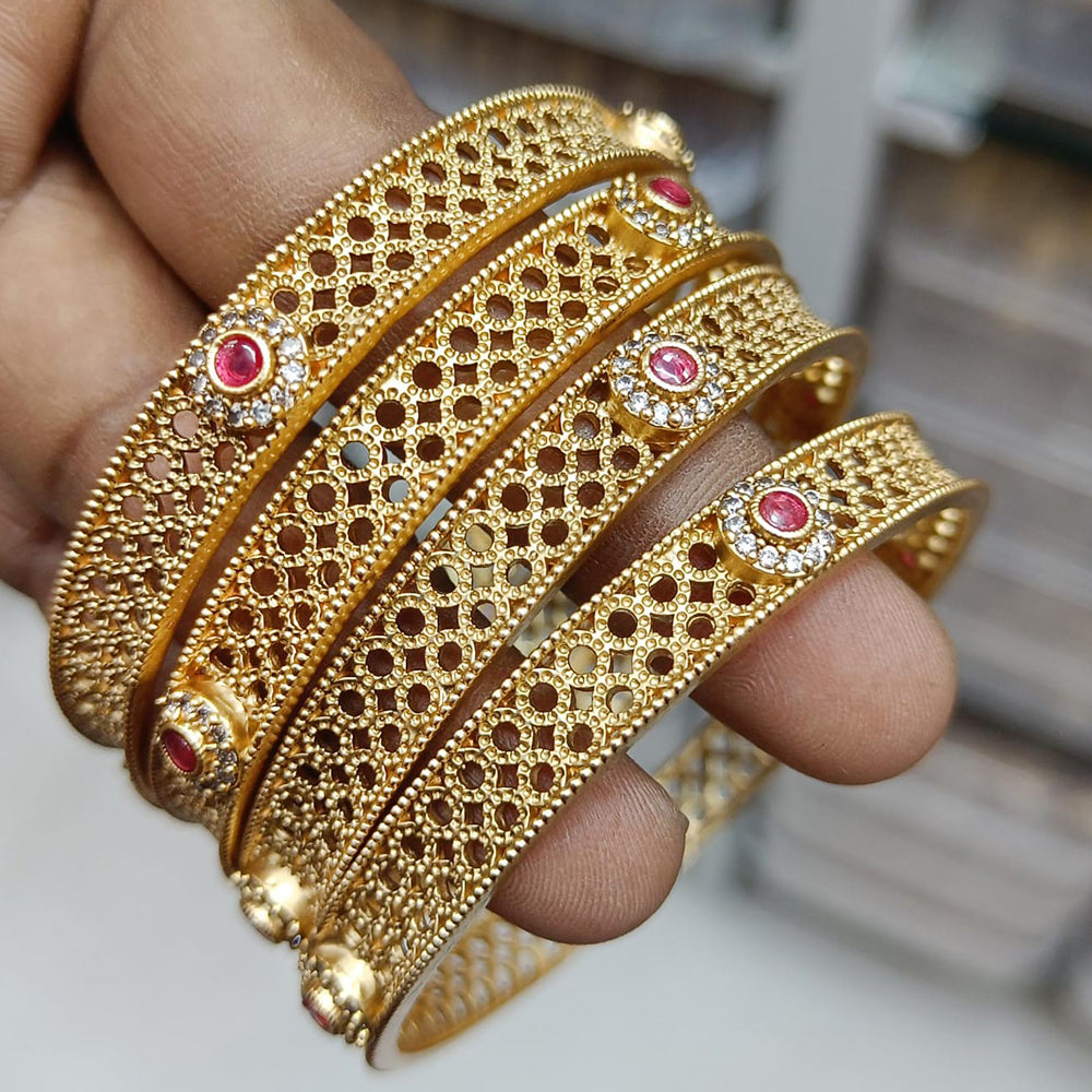 Rani Sati Jewels Gold  Plated Pota  Bangles Set