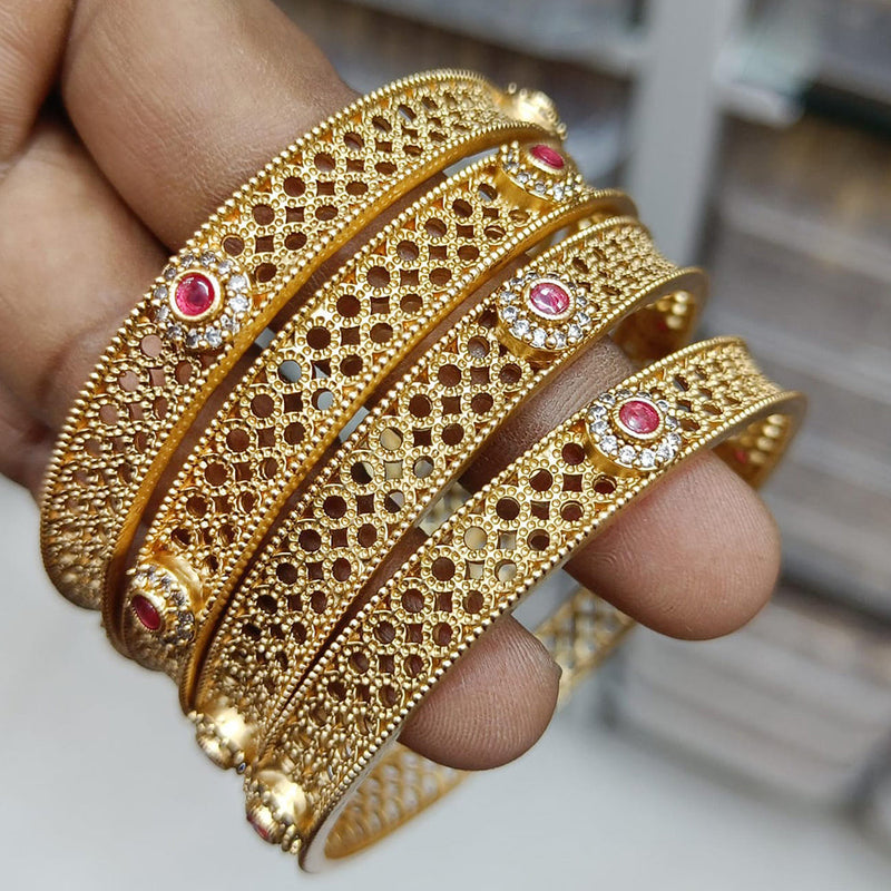 Rani Sati Jewels Gold  Plated Pota  Bangles Set