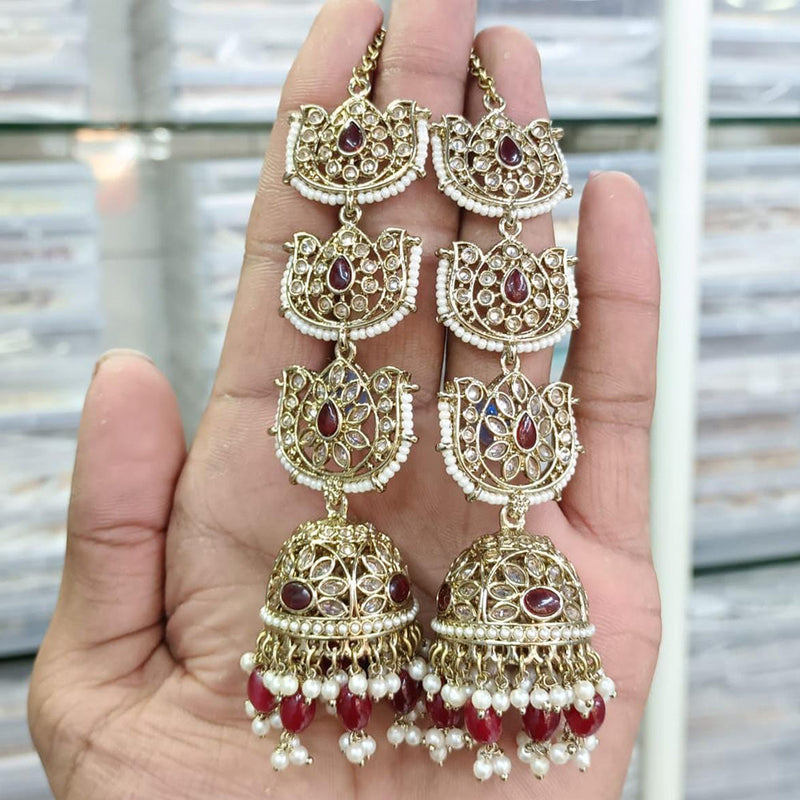 Rani Sati Jewels Gold Plated Reverse AD Kanchain Earrings