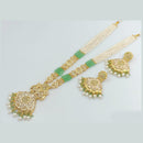 Rani Sati Jewels Gold Plated Kundan And Pearl Long Necklace Set