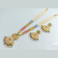 Rani Sati Jewels Gold Plated Kundan And Pearl Long Necklace Set