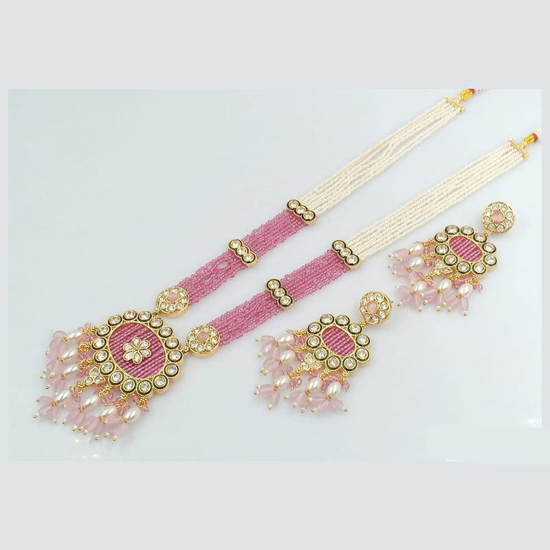 Rani Sati Jewels Gold Plated Pearl And Beads Long Necklace Set