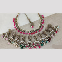 Rani Sati Jewels Gold Plated Crystal Stone And Beads Necklace Set