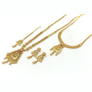 Rani Sati Jewels Gold Plated Pota Stone Double Necklace Set